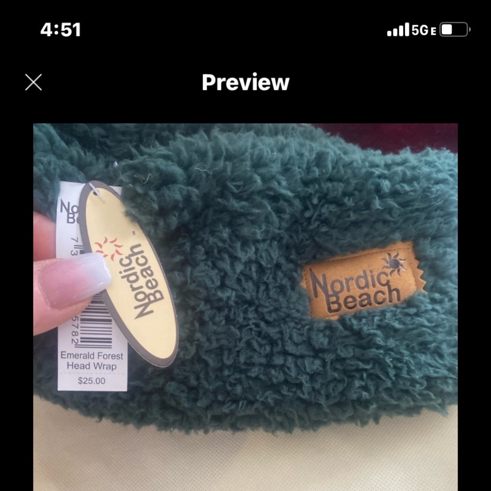 COPY - NEW, NORDIC BEACH Head Wrap in Green, purple or Chestnut! - Picture 2 of 3